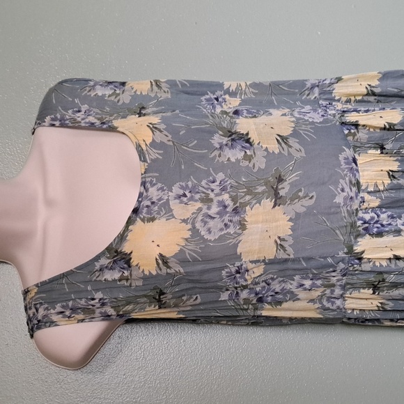 Vintage Floral Cotton Dress Medium Country Boho India - Picture 2 of 6